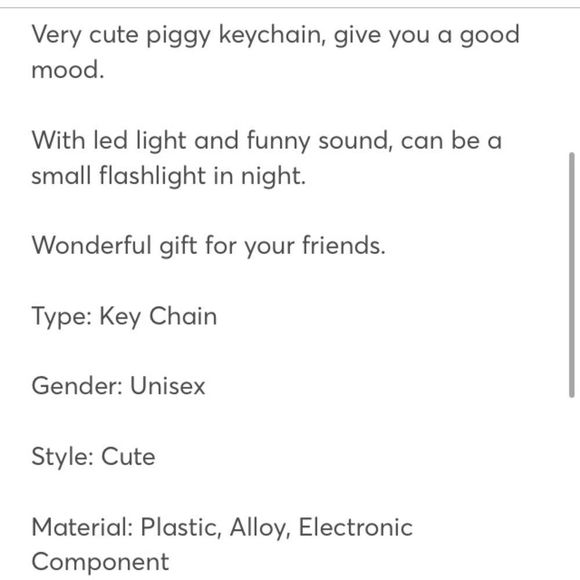 Pig 🐷 Keychain With LED Flashlight - Picture 12 of 12